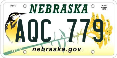 NE license plate AQC779