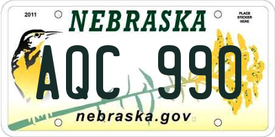 NE license plate AQC990
