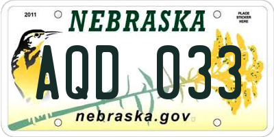 NE license plate AQD033