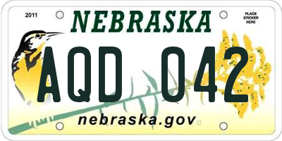 NE license plate AQD042