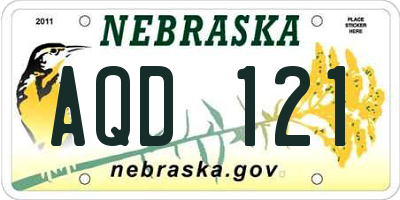 NE license plate AQD121
