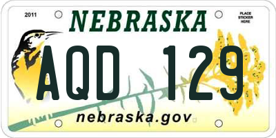 NE license plate AQD129