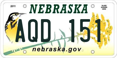 NE license plate AQD151