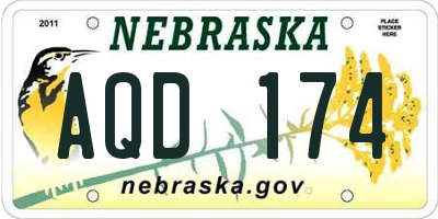 NE license plate AQD174