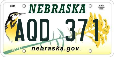 NE license plate AQD371