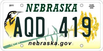 NE license plate AQD419