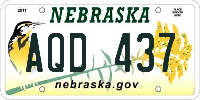 NE license plate AQD437