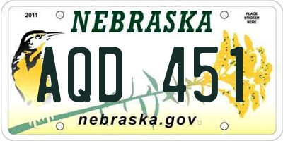 NE license plate AQD451