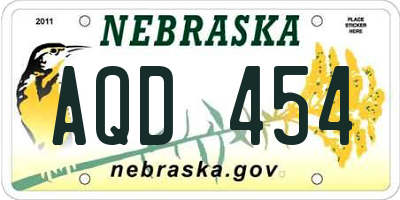 NE license plate AQD454