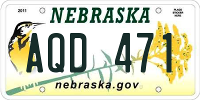 NE license plate AQD471