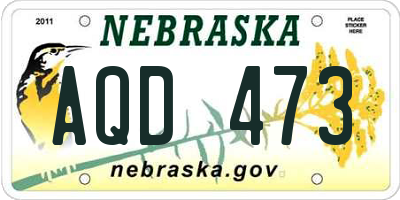 NE license plate AQD473