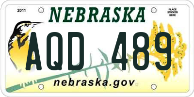 NE license plate AQD489