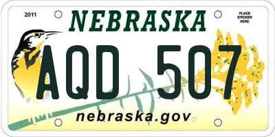 NE license plate AQD507