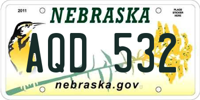 NE license plate AQD532