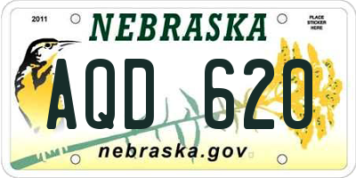 NE license plate AQD620
