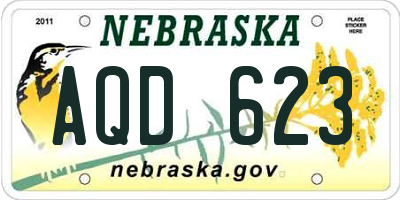 NE license plate AQD623