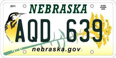 NE license plate AQD639