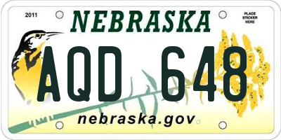 NE license plate AQD648