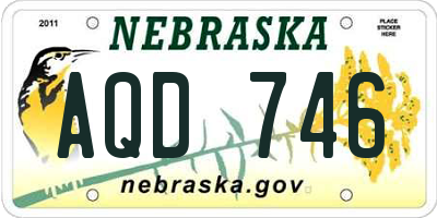NE license plate AQD746