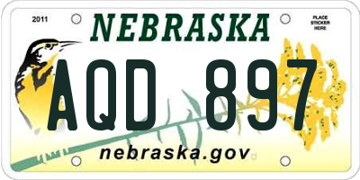 NE license plate AQD897