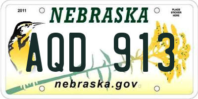 NE license plate AQD913