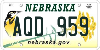 NE license plate AQD959