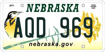 NE license plate AQD969