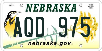 NE license plate AQD975