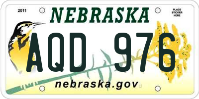 NE license plate AQD976