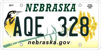 NE license plate AQE328