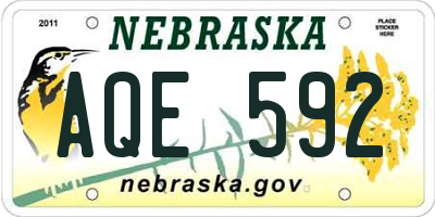 NE license plate AQE592
