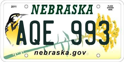 NE license plate AQE993