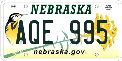 NE license plate AQE995