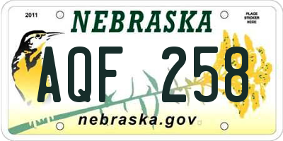 NE license plate AQF258