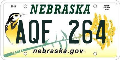 NE license plate AQF264