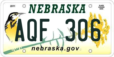NE license plate AQF306