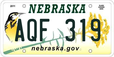 NE license plate AQF319