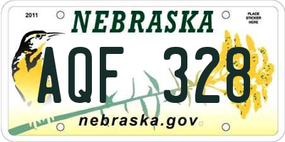 NE license plate AQF328