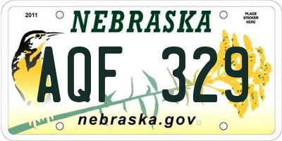 NE license plate AQF329