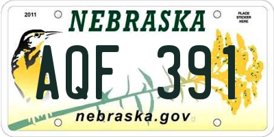 NE license plate AQF391