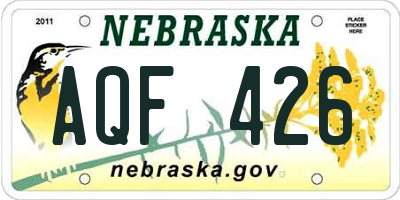 NE license plate AQF426