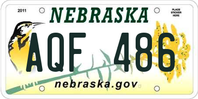 NE license plate AQF486