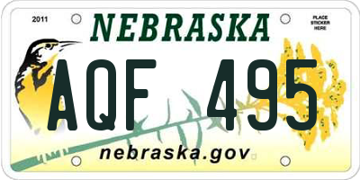 NE license plate AQF495