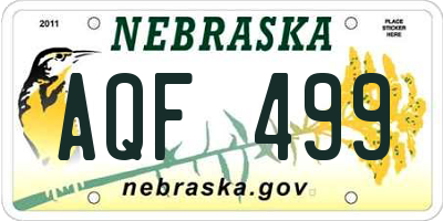 NE license plate AQF499