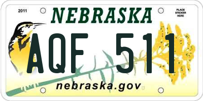 NE license plate AQF511