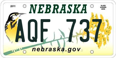 NE license plate AQF737