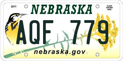 NE license plate AQF779