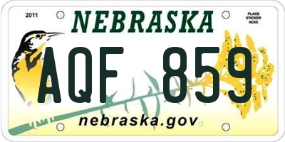 NE license plate AQF859
