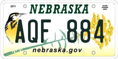 NE license plate AQF884