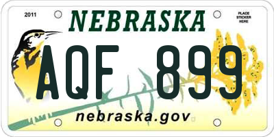 NE license plate AQF899